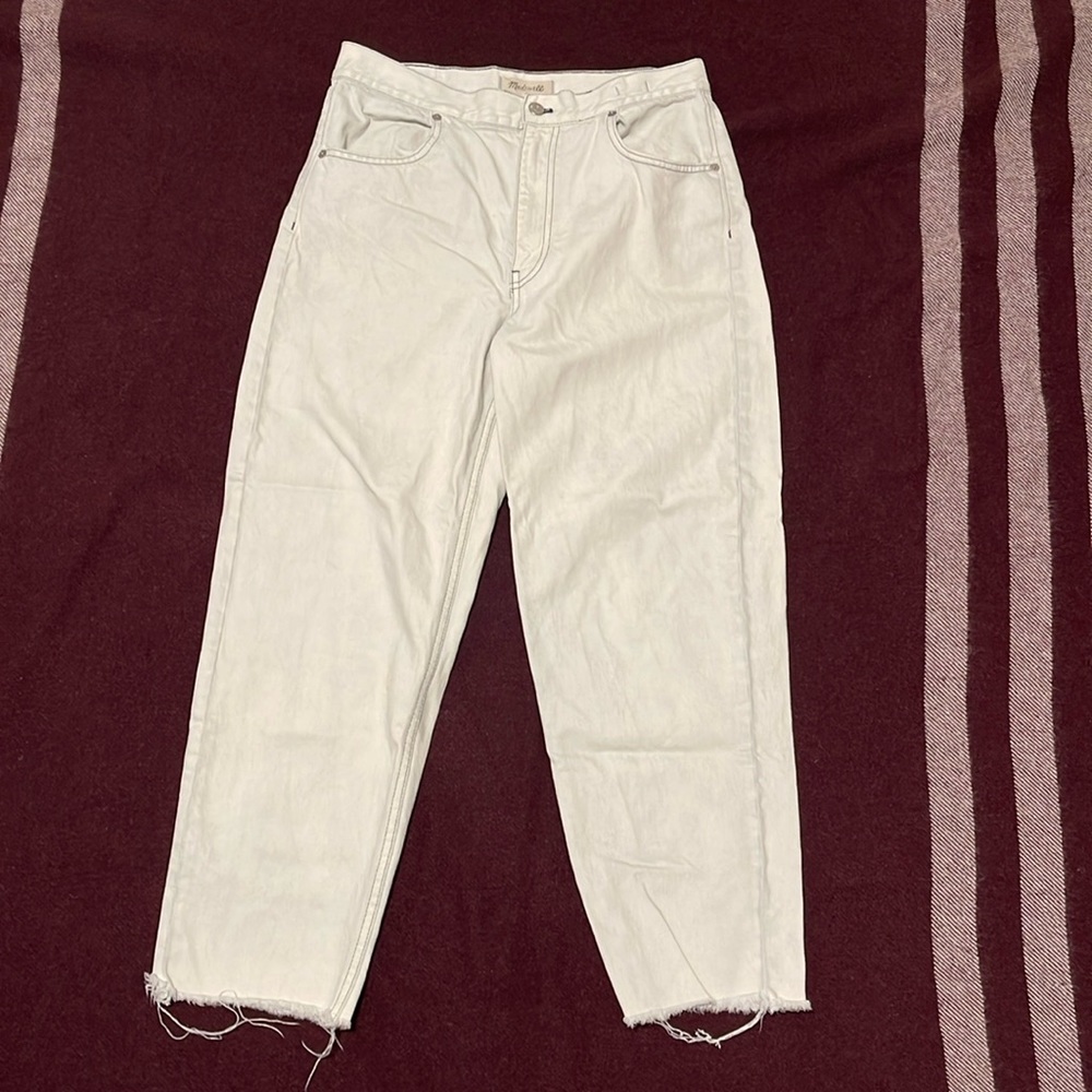 Madewell White Straight Leg Jeans